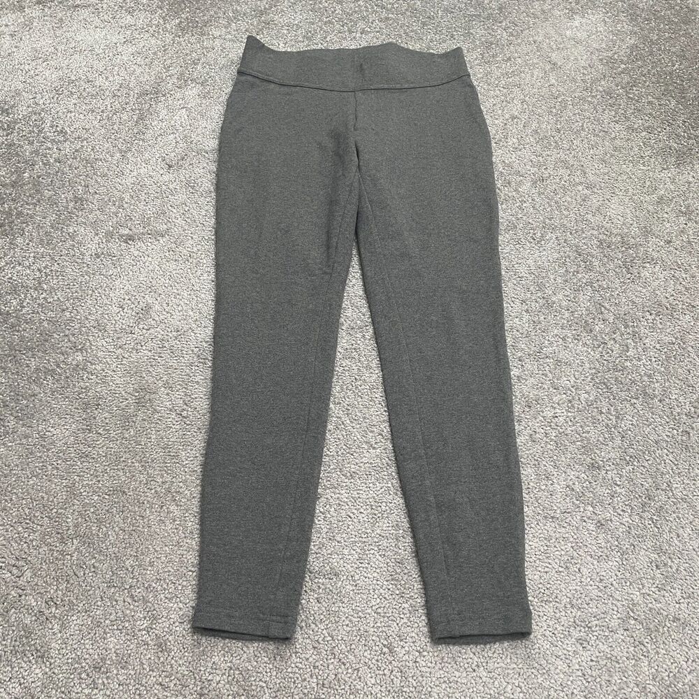 Lands' End Ankle Compression Leggings Womens XS Gray Cotton Stretch Active 27x25